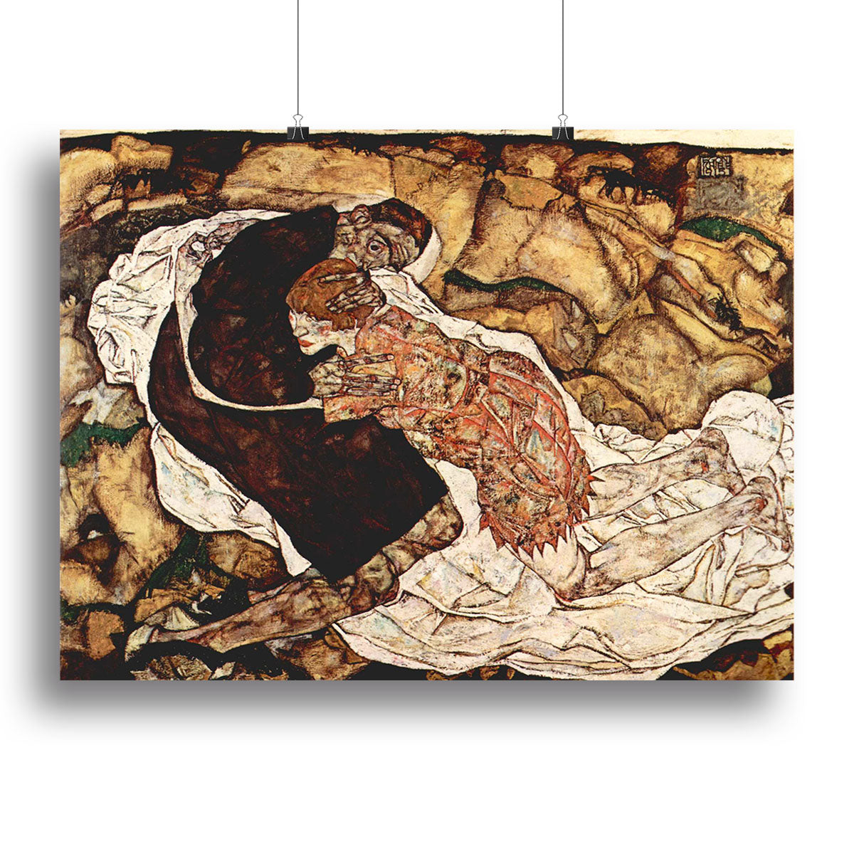Death and the Woman by Egon Schiele Canvas Print or Poster - Canvas Art Rocks - 2
