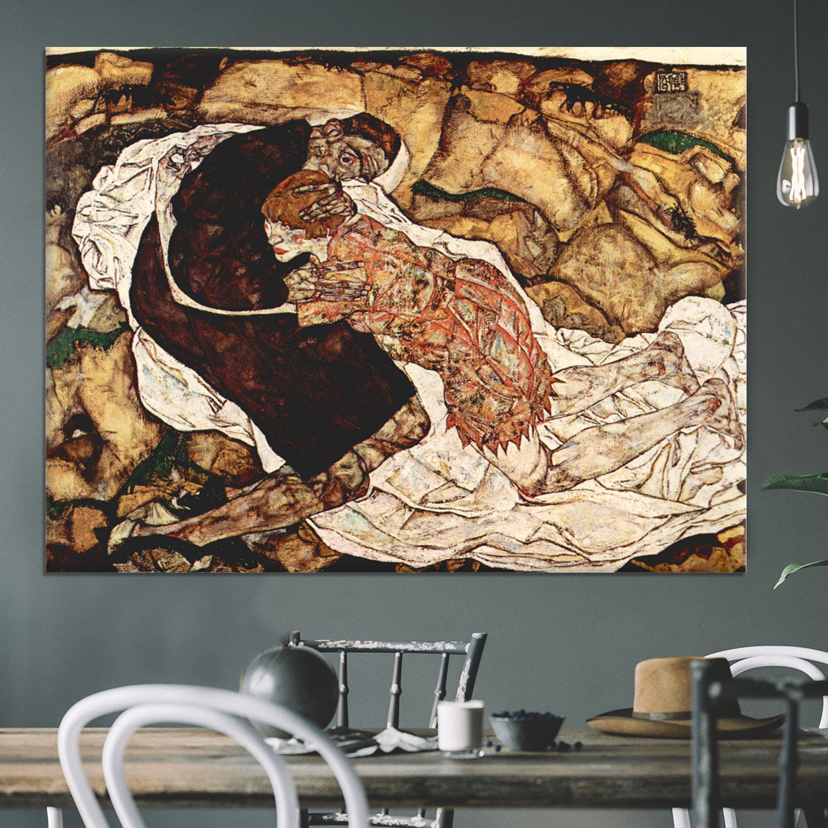 Death and the Woman by Egon Schiele Canvas Print or Poster - Canvas Art Rocks - 3