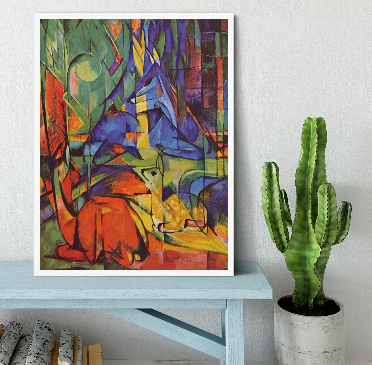 Deer in Forest by Franz Marc Framed Print - Canvas Art Rocks -6