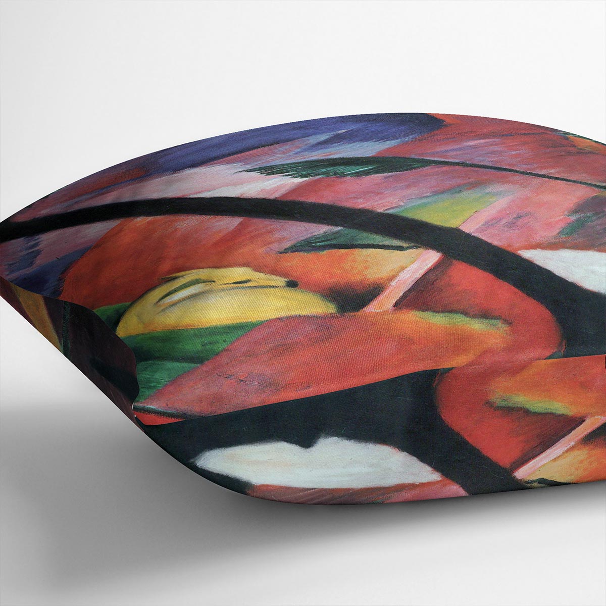 Deer in the forest II by Franz Marc Cushion