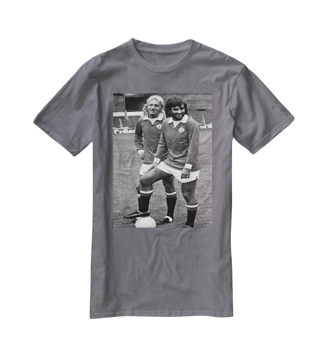 Denis Law and George Best in 1972 T-Shirt - Canvas Art Rocks - 3
