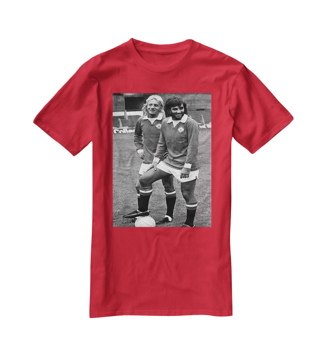 Denis Law and George Best in 1972 T-Shirt - Canvas Art Rocks - 4