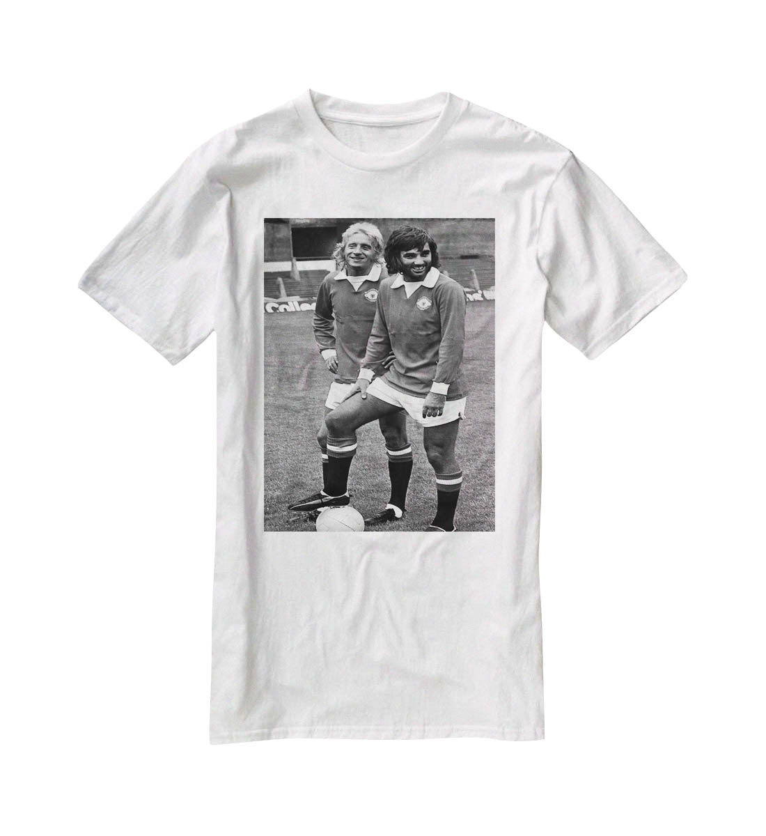 Denis Law and George Best in 1972 T-Shirt - Canvas Art Rocks - 5