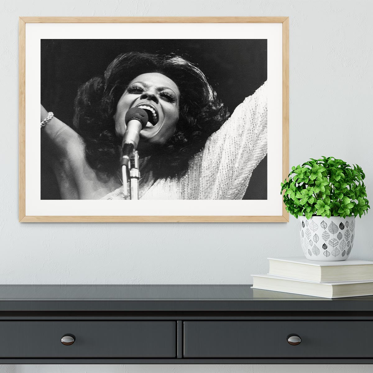 Diana Ross on stage Framed Print - Canvas Art Rocks - 3