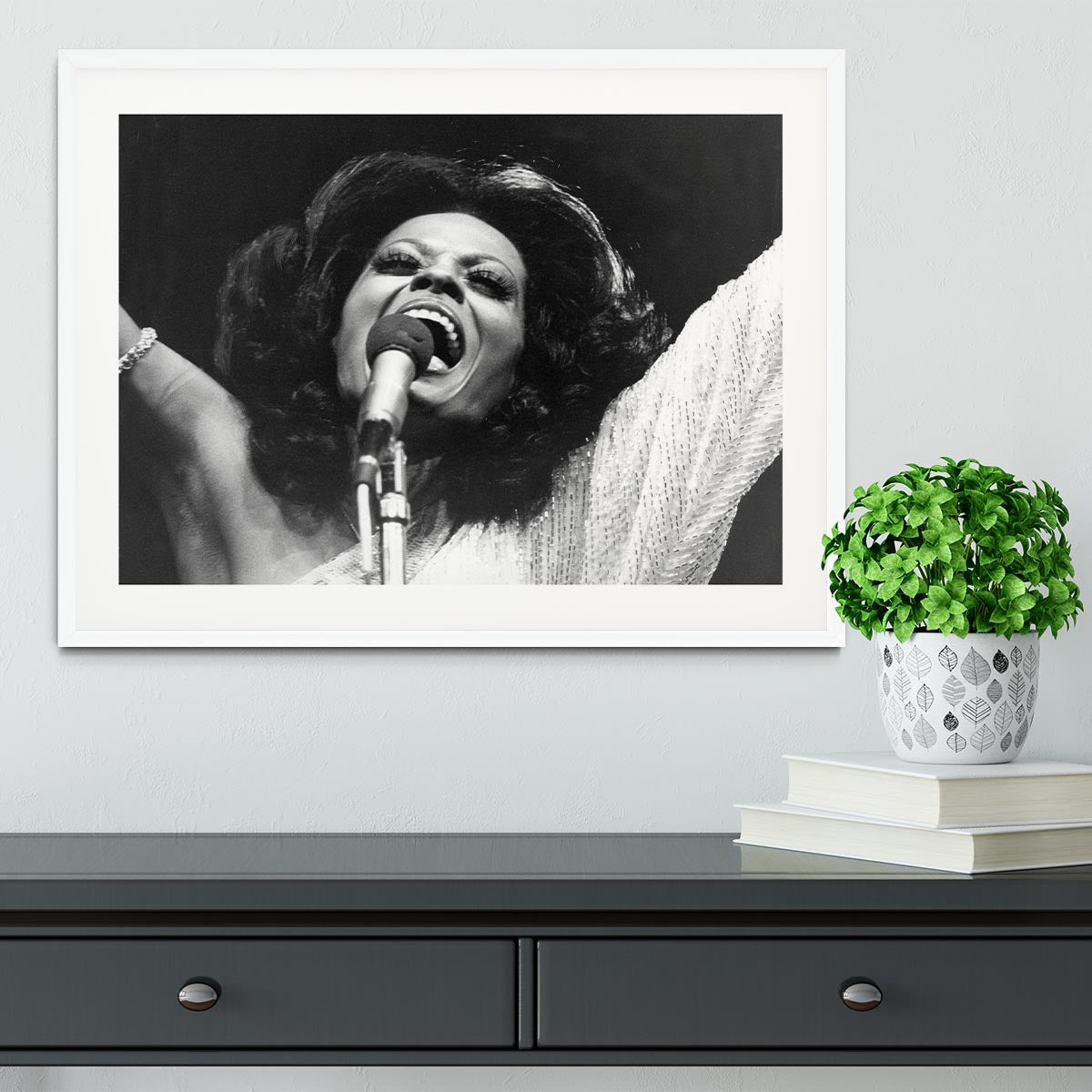 Diana Ross on stage Framed Print - Canvas Art Rocks - 5