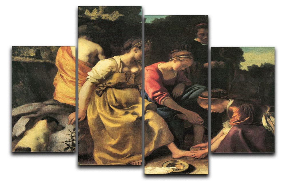 Diana and her nymphs by Vermeer 4 Split Panel Canvas - Canvas Art Rocks - 1