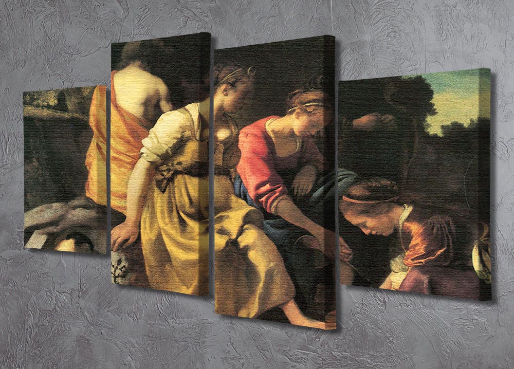 Diana and her nymphs by Vermeer 4 Split Panel Canvas - Canvas Art Rocks - 2
