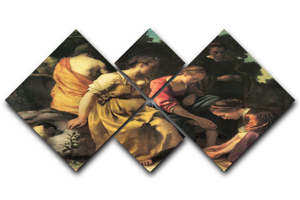 Diana and her nymphs by Vermeer 4 Square Multi Panel Canvas - Canvas Art Rocks - 1