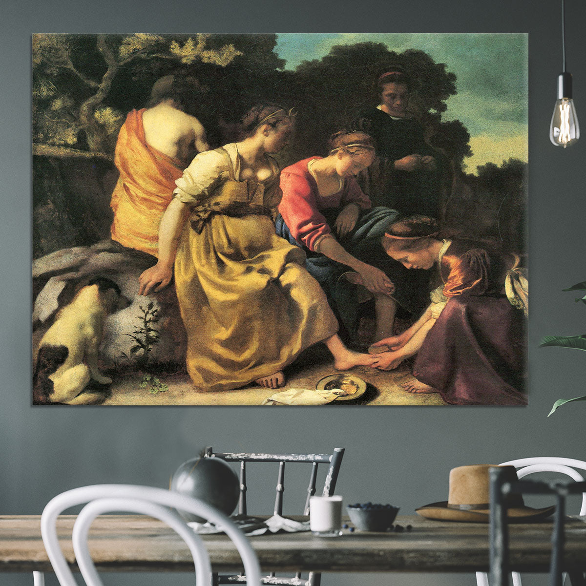 Diana and her nymphs by Vermeer Canvas Print or Poster - Canvas Art Rocks - 3
