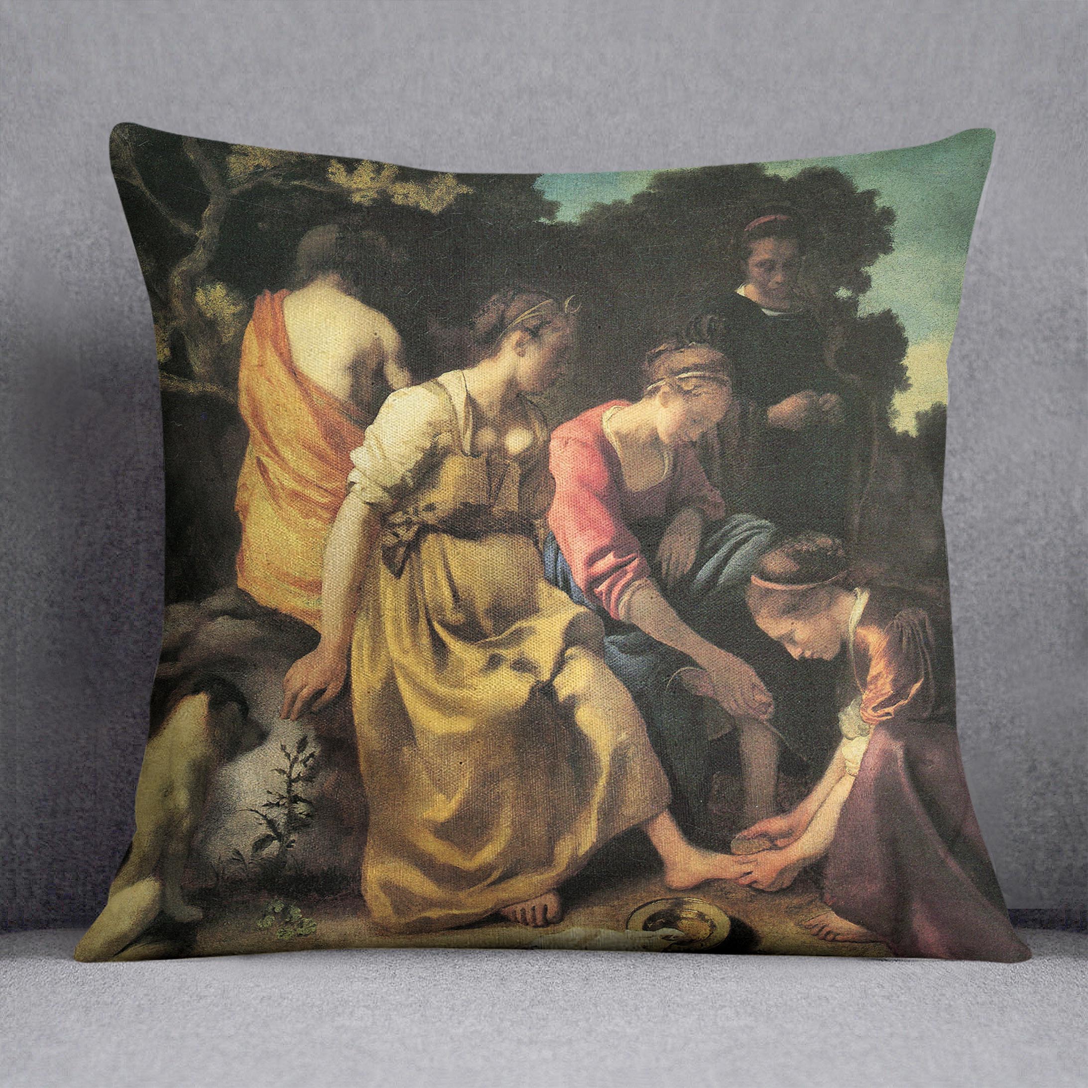 Diana and her nymphs by Vermeer Cushion