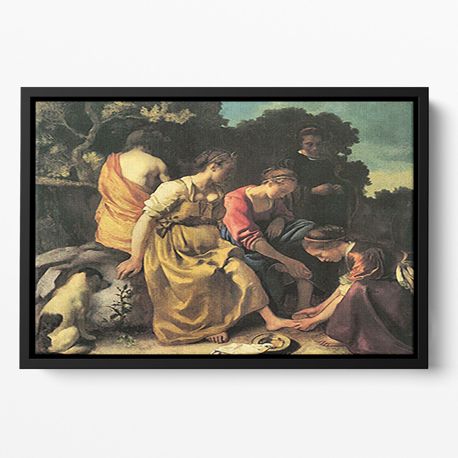 Diana and her nymphs by Vermeer Floating Framed Canvas