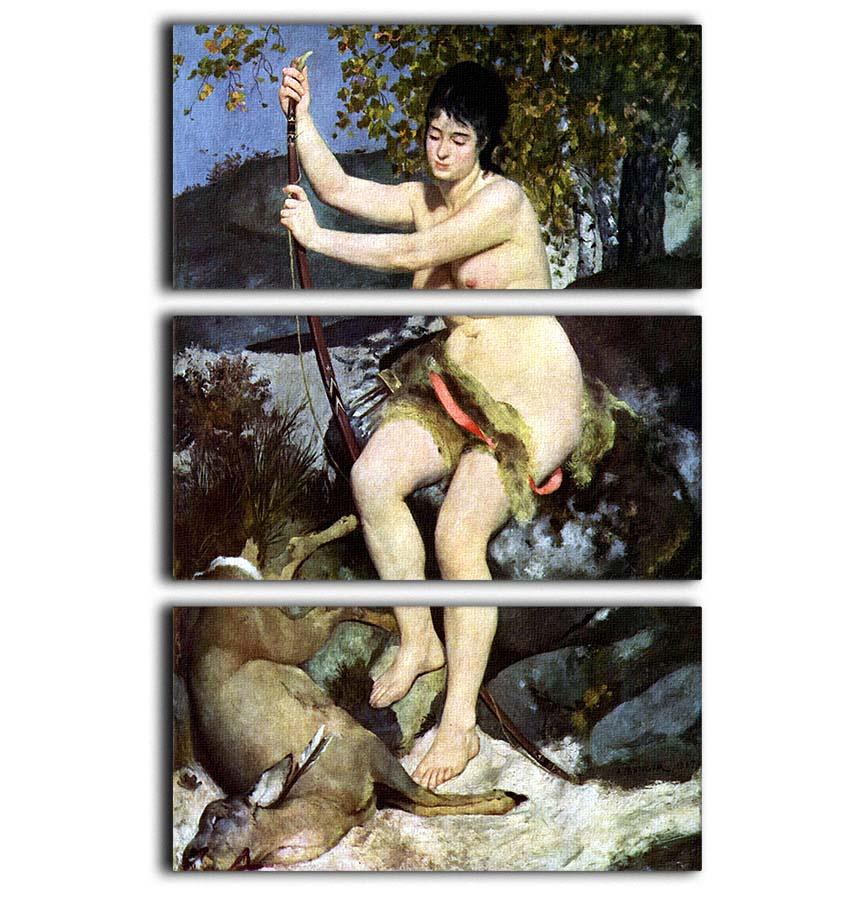 Diana as hunter by Renoir 3 Split Panel Canvas Print - Canvas Art Rocks - 1