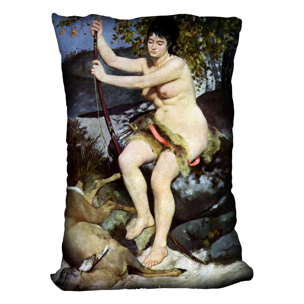 Diana as hunter by Renoir Cushion