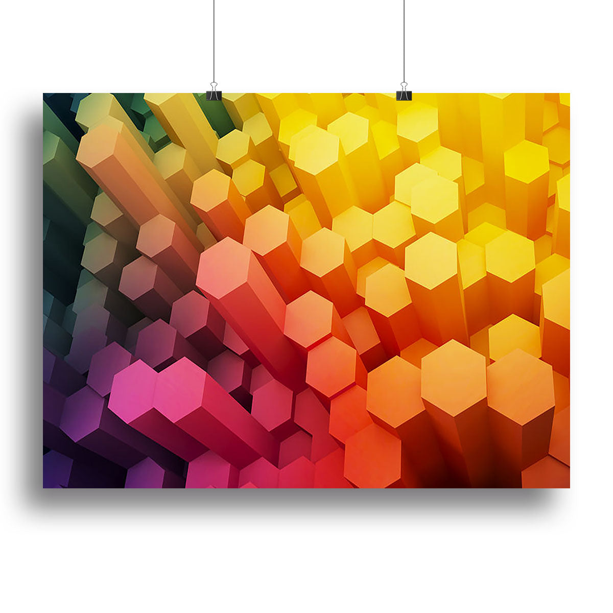 Dimensional Hexagons Canvas Print or Poster - Canvas Art Rocks - 2