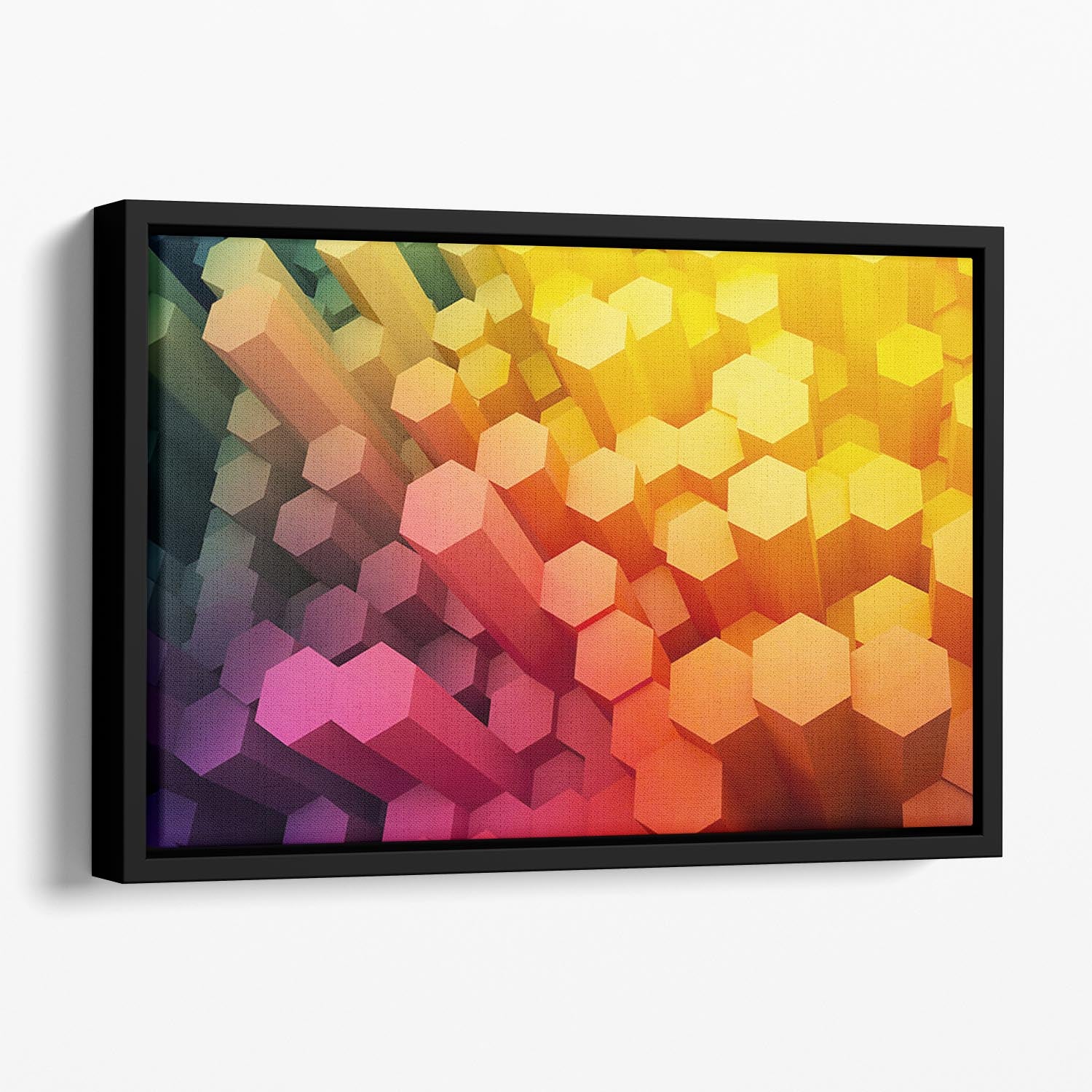 Dimensional Hexagons Floating Framed Canvas - Canvas Art Rocks - 1