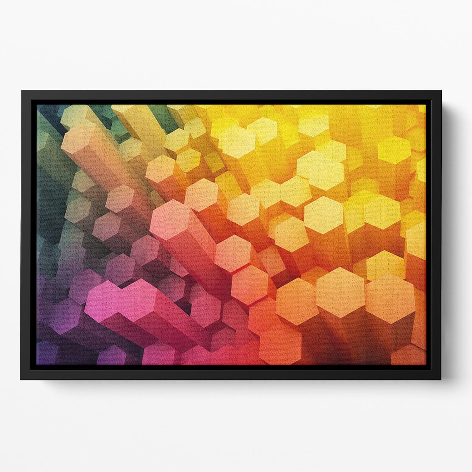 Dimensional Hexagons Floating Framed Canvas - Canvas Art Rocks - 2