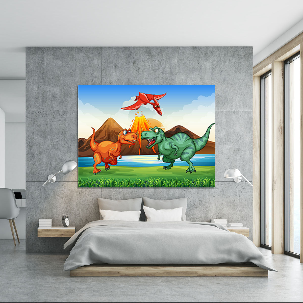 Dinosaurs fighting Canvas Print or Poster - Canvas Art Rocks - 5