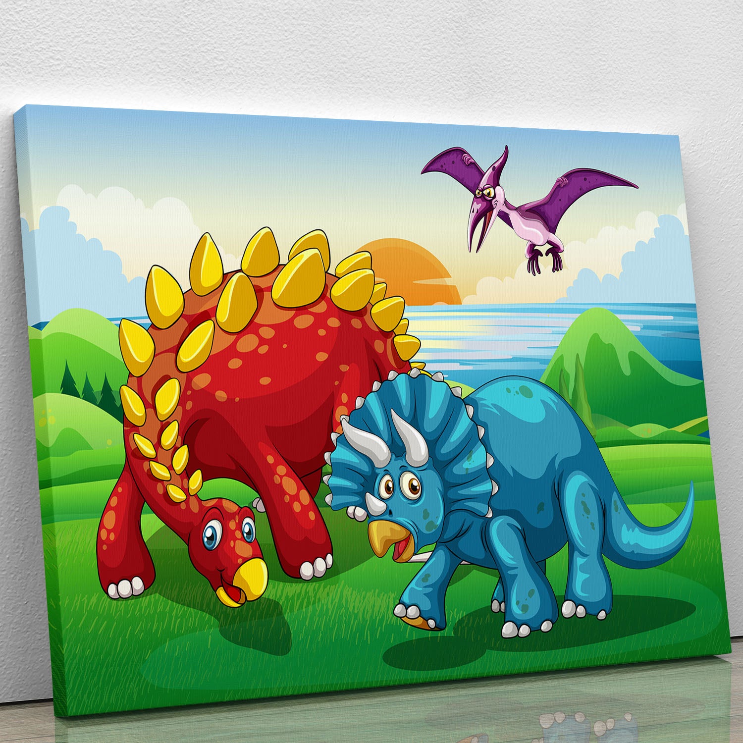 Dinosaurs in the park Canvas Print or Poster - Canvas Art Rocks - 1