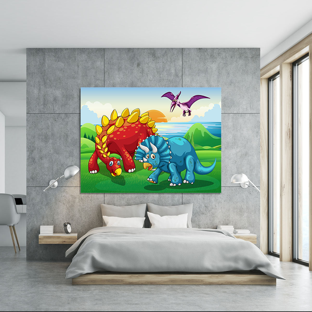 Dinosaurs in the park Canvas Print or Poster - Canvas Art Rocks - 5