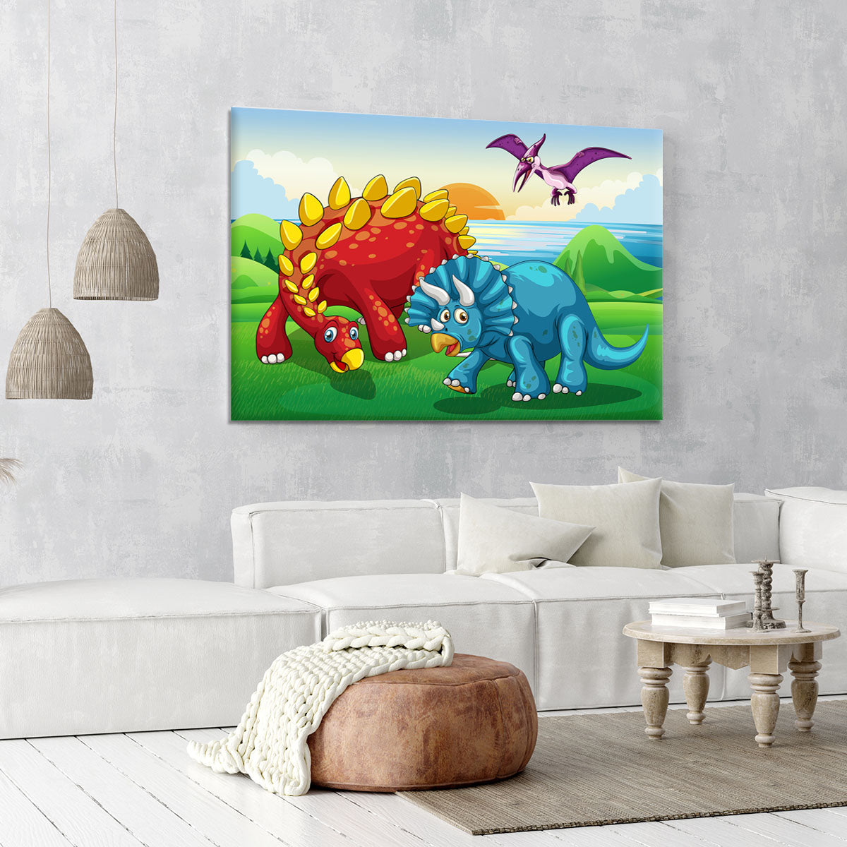 Dinosaurs in the park Canvas Print or Poster - Canvas Art Rocks - 6
