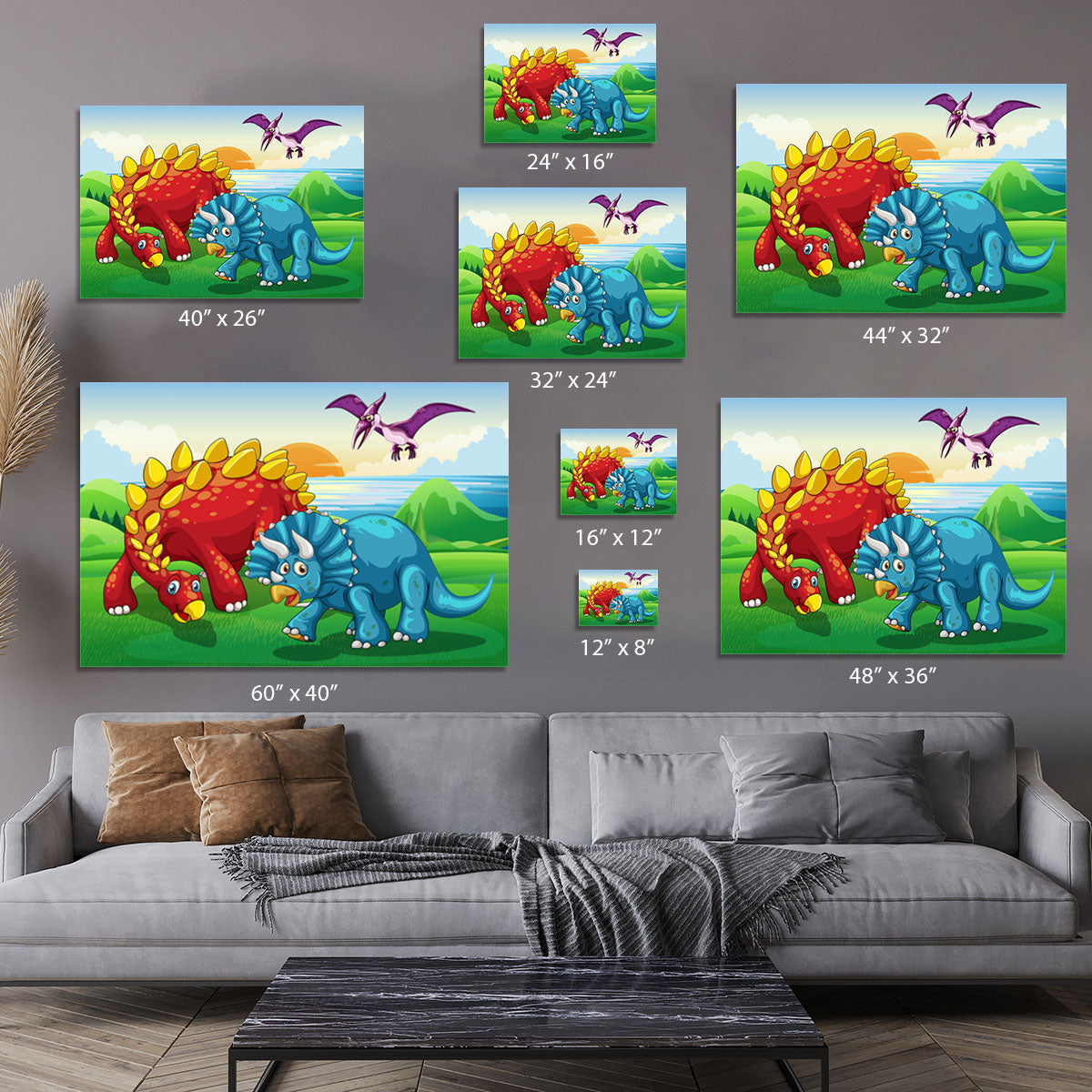 Dinosaurs in the park Canvas Print or Poster - Canvas Art Rocks - 7