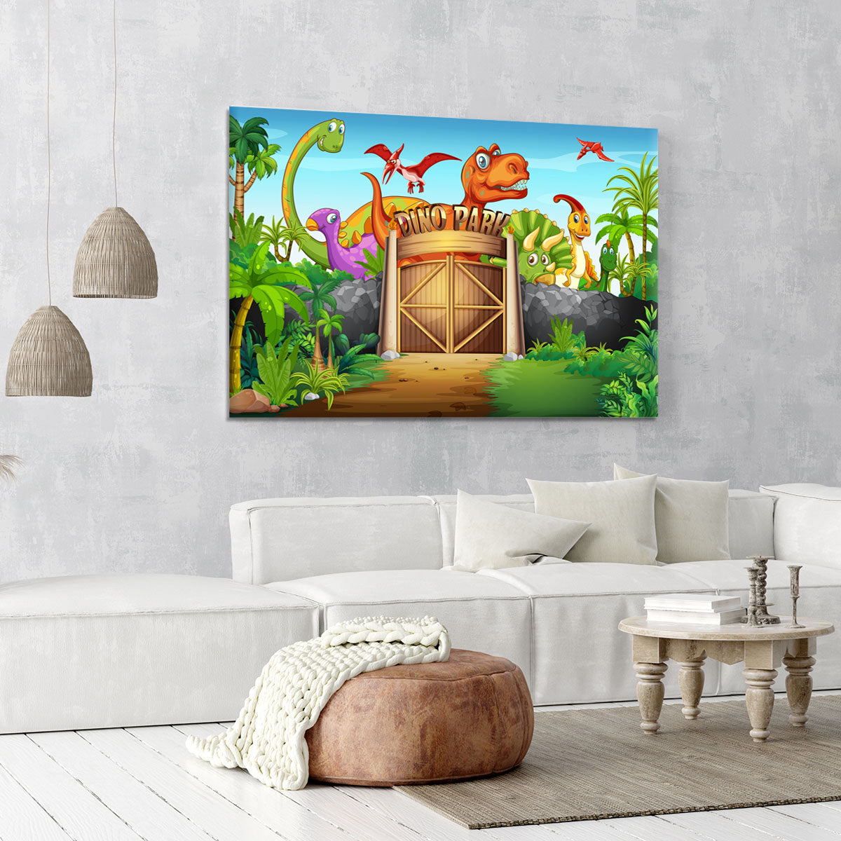 Dinosaurs living in Dino park Canvas Print or Poster - Canvas Art Rocks - 6