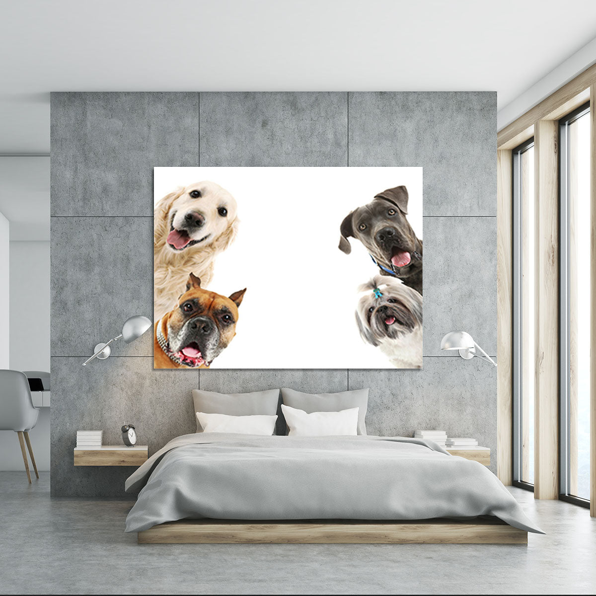 Dogs isolated on white Canvas Print or Poster - Canvas Art Rocks - 5