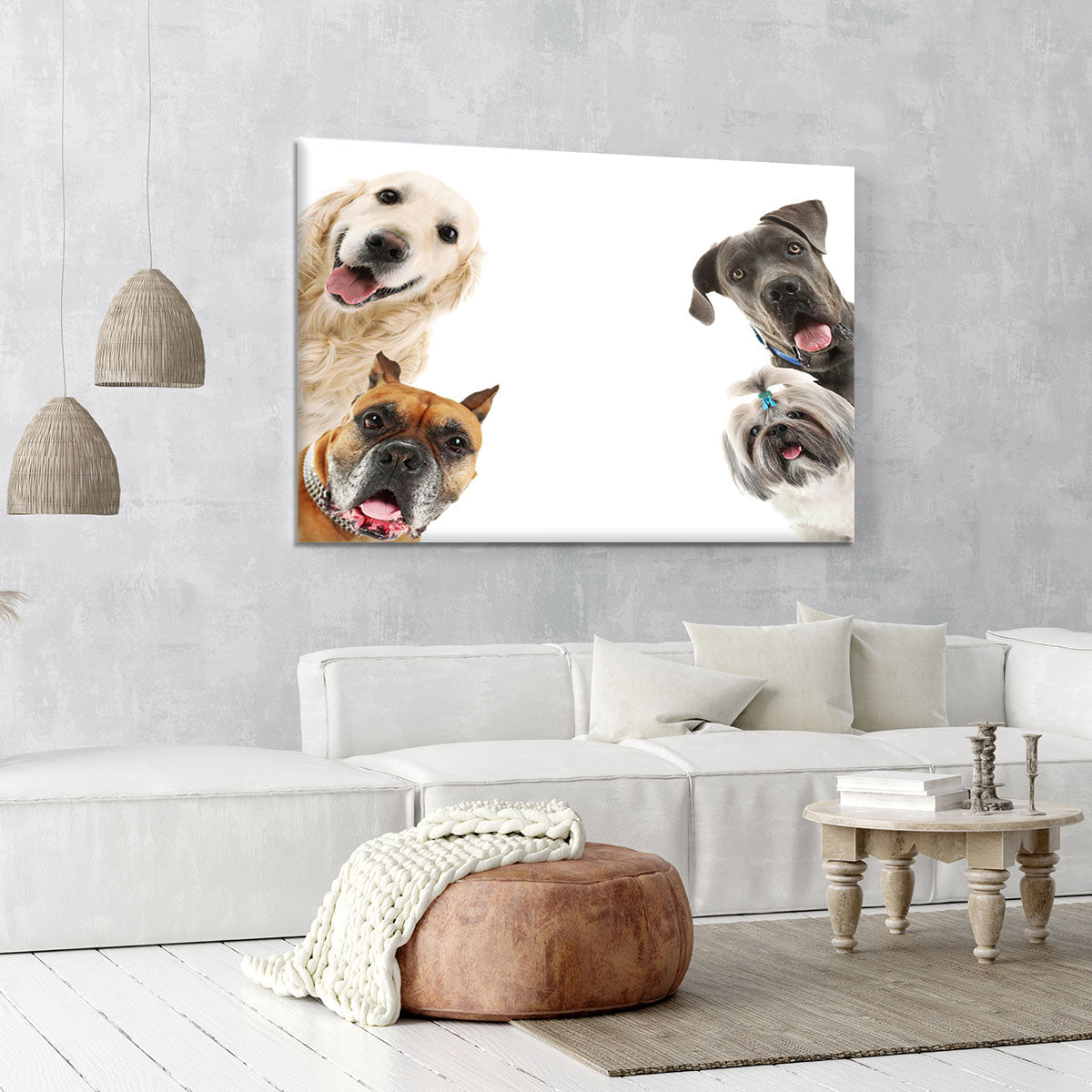 Dogs isolated on white Canvas Print or Poster - Canvas Art Rocks - 6