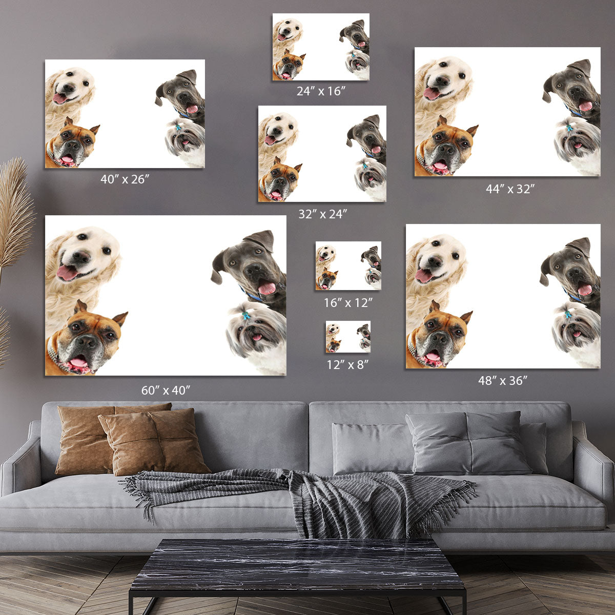 Dogs isolated on white Canvas Print or Poster - Canvas Art Rocks - 7