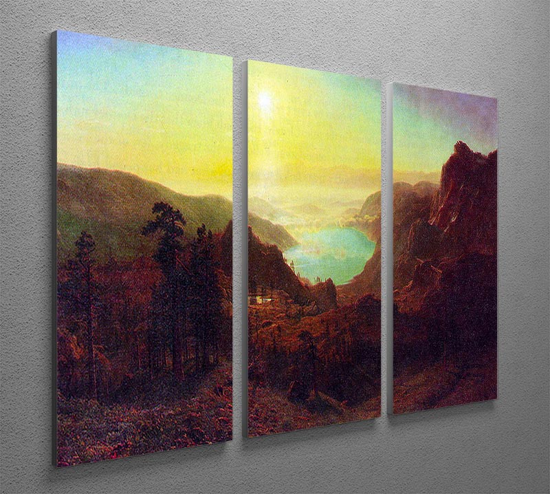 Donner Lake 2 by Bierstadt 3 Split Panel Canvas Print - Canvas Art Rocks - 2