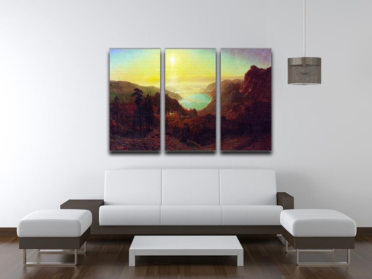 Donner Lake 2 by Bierstadt 3 Split Panel Canvas Print - Canvas Art Rocks - 3