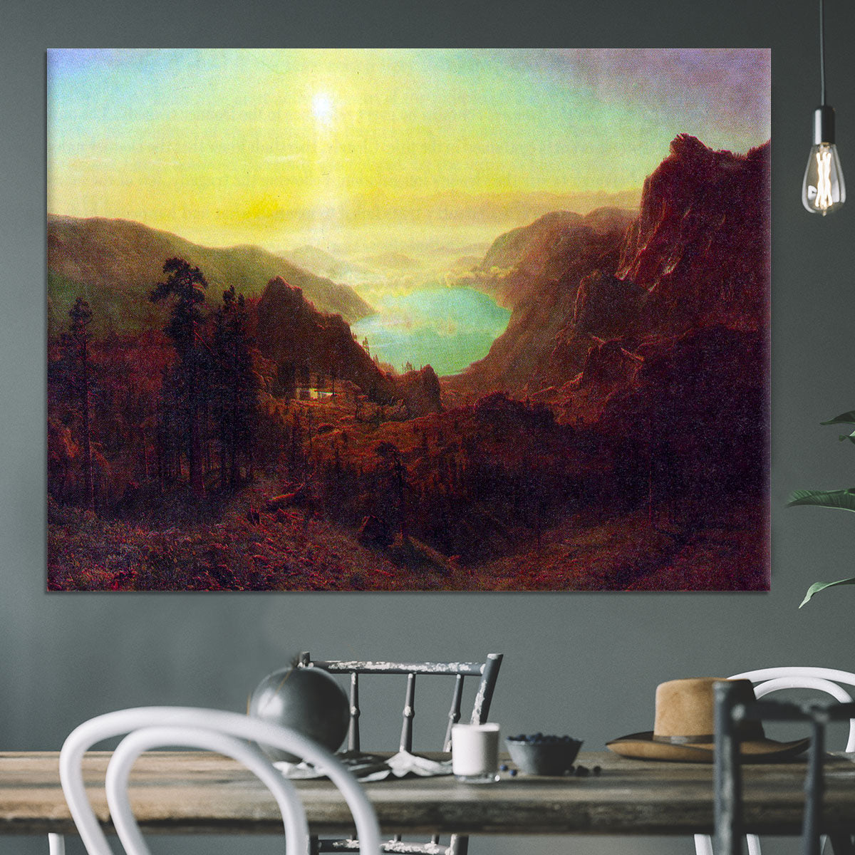 Donner Lake 2 by Bierstadt Canvas Print or Poster - Canvas Art Rocks - 3