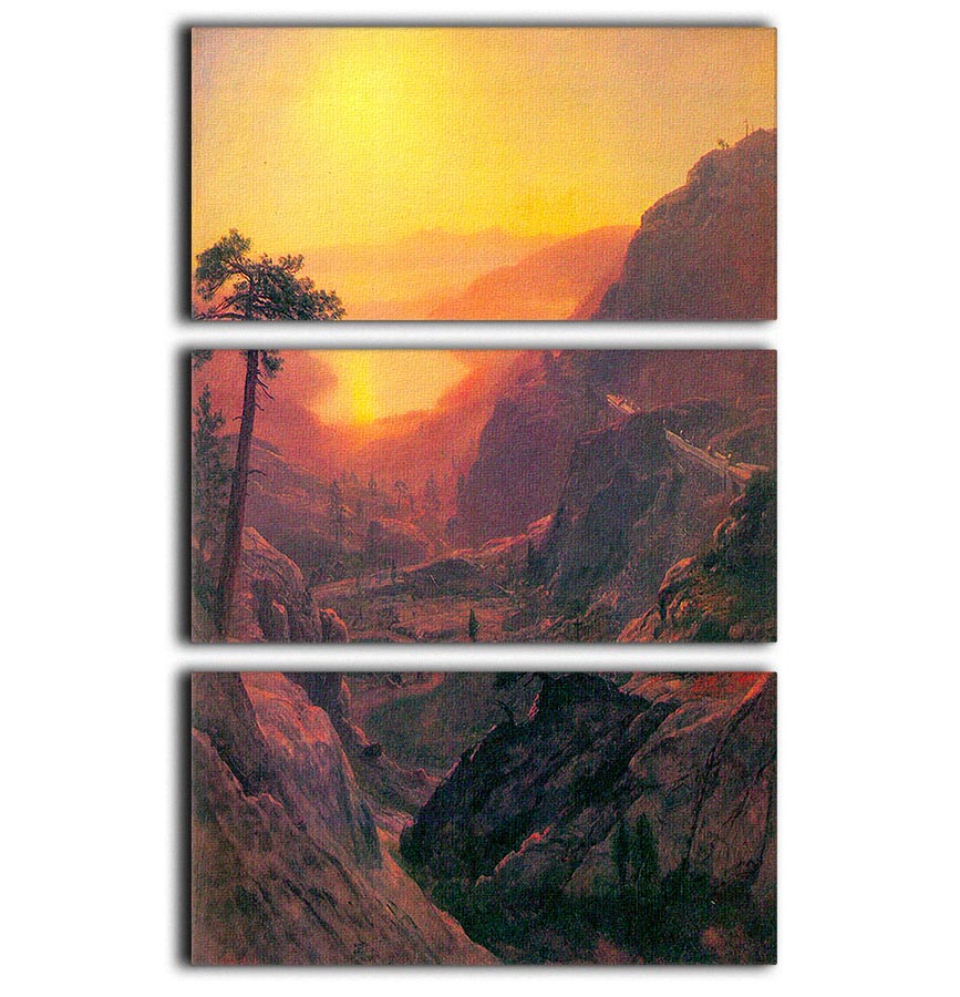 Donner Lake by Bierstadt 3 Split Panel Canvas Print - Canvas Art Rocks - 1