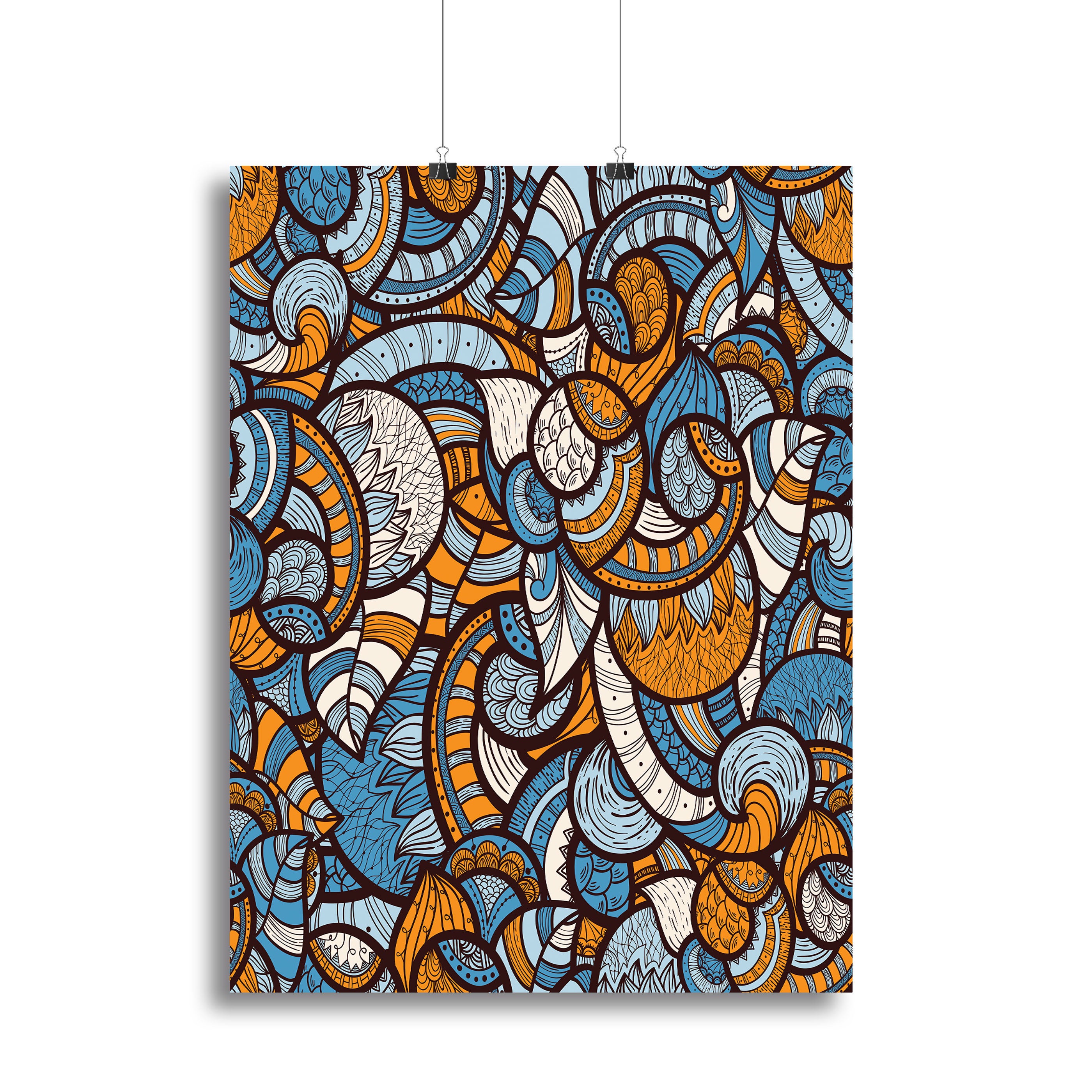 Doodle bright floral pattern Canvas Print or Poster - Canvas Art Rocks - 2