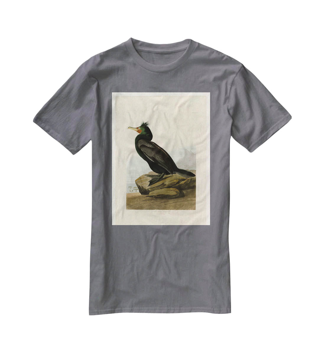 Double crested Cormorant by Audubon T-Shirt - Canvas Art Rocks - 3