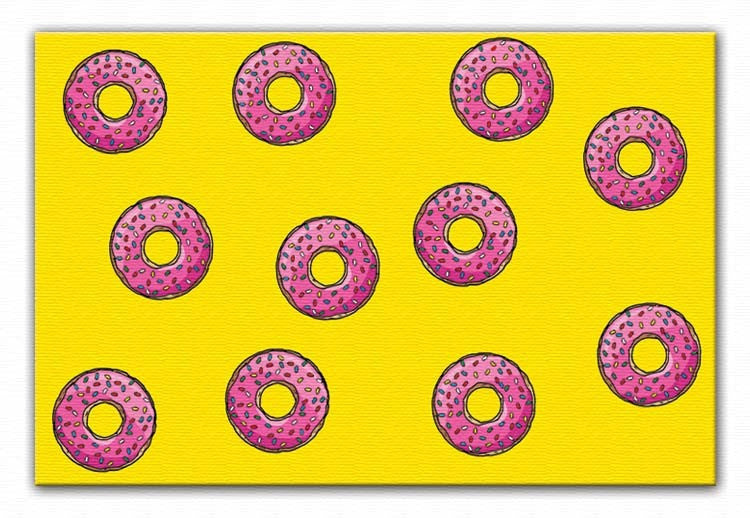 Doughnut Pattern Print - Canvas Art Rocks - 1