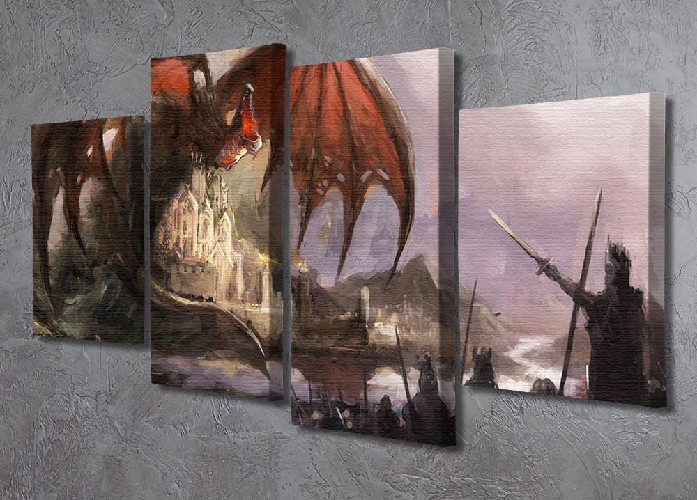 Dragon 4 Split Panel Canvas  - Canvas Art Rocks - 2