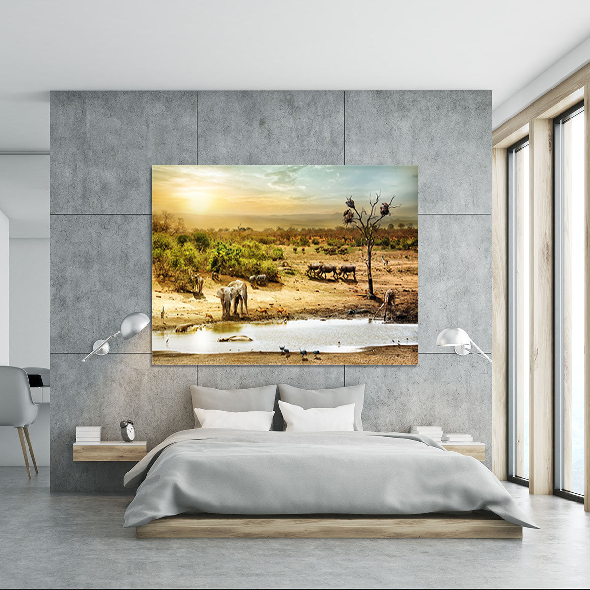 Dreamy scene of common South African safari Canvas Print or Poster - Canvas Art Rocks - 5