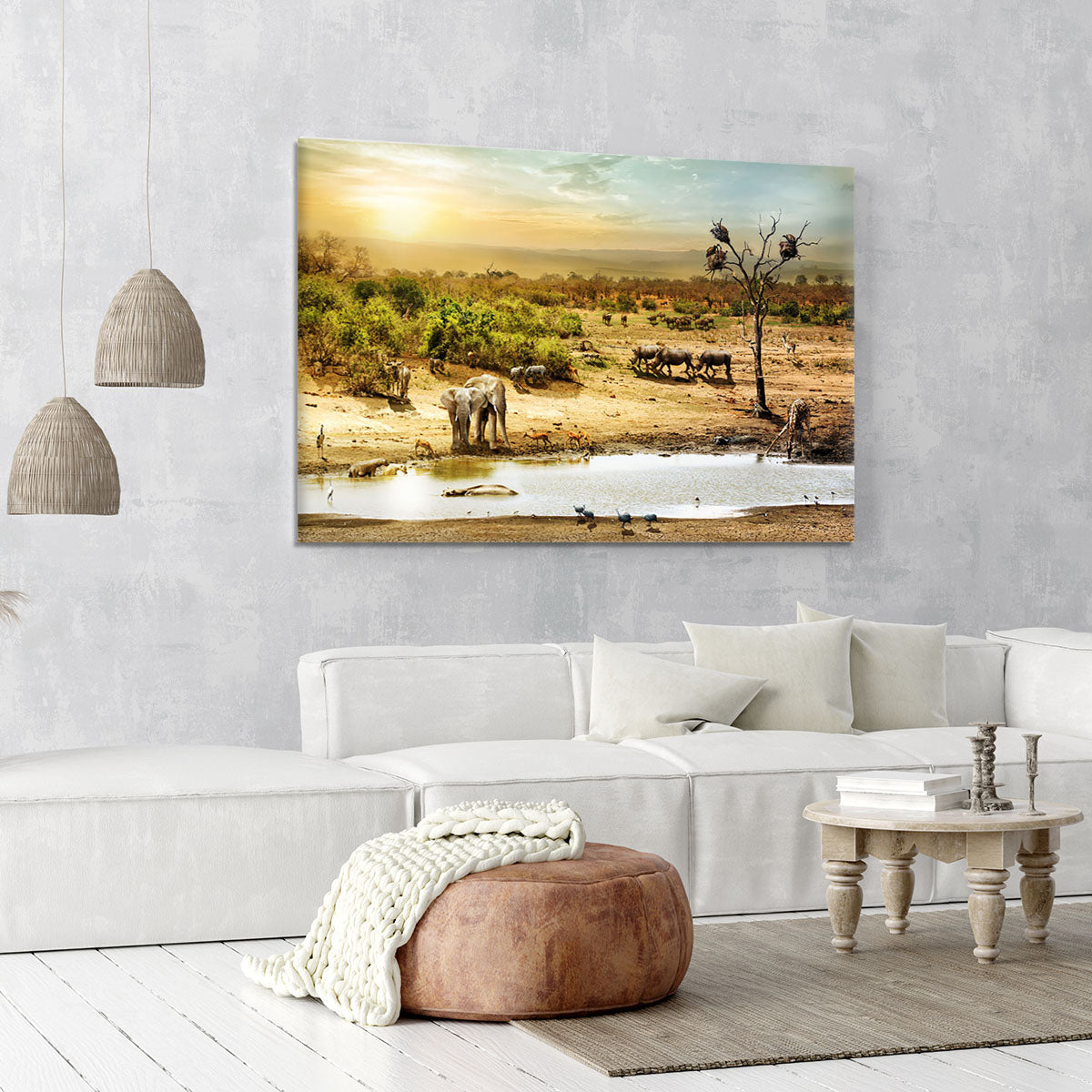Dreamy scene of common South African safari Canvas Print or Poster - Canvas Art Rocks - 6