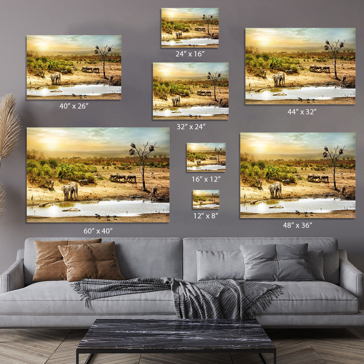 Dreamy scene of common South African safari Canvas Print or Poster - Canvas Art Rocks - 7