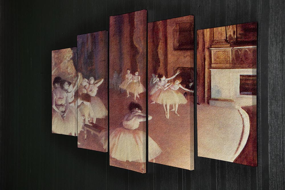 Dress rehearsal of the ballet on the stage by Degas 5 Split Panel Canvas - Canvas Art Rocks - 2