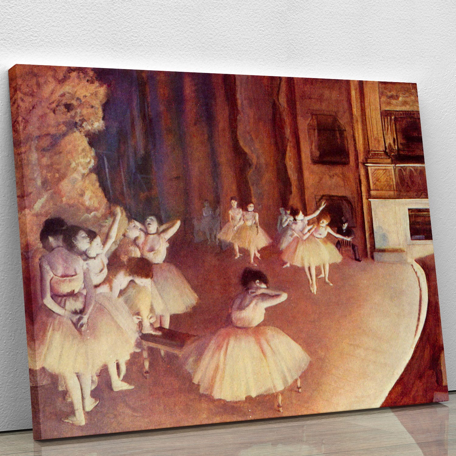 Dress rehearsal of the ballet on the stage by Degas Canvas Print or Poster - Canvas Art Rocks - 1