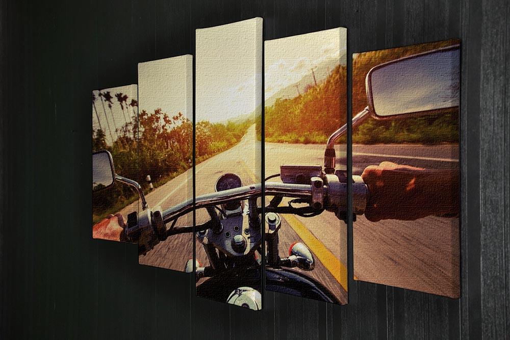 Driver riding motorbike 5 Split Panel Canvas  - Canvas Art Rocks - 2