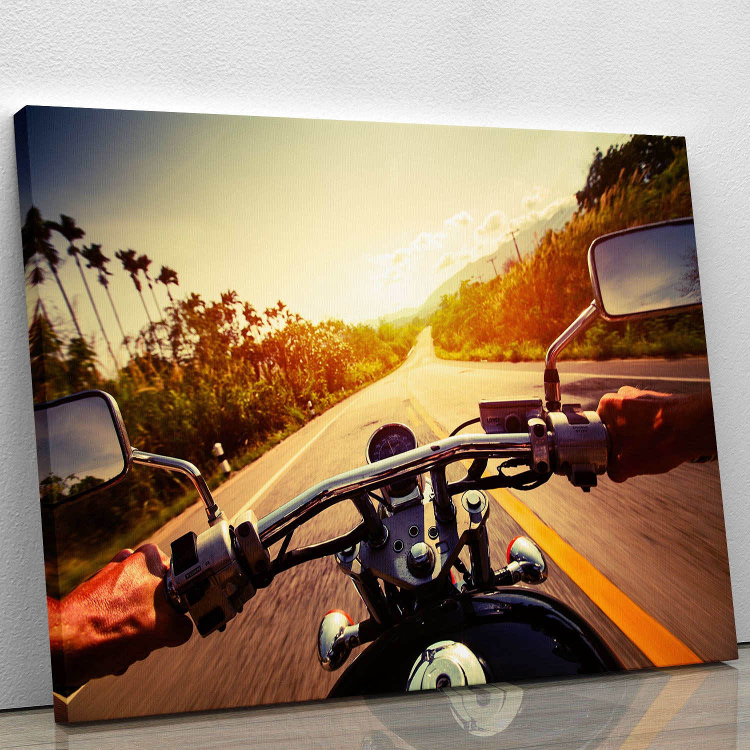Driver riding motorbike Canvas Print or Poster - Canvas Art Rocks - 1