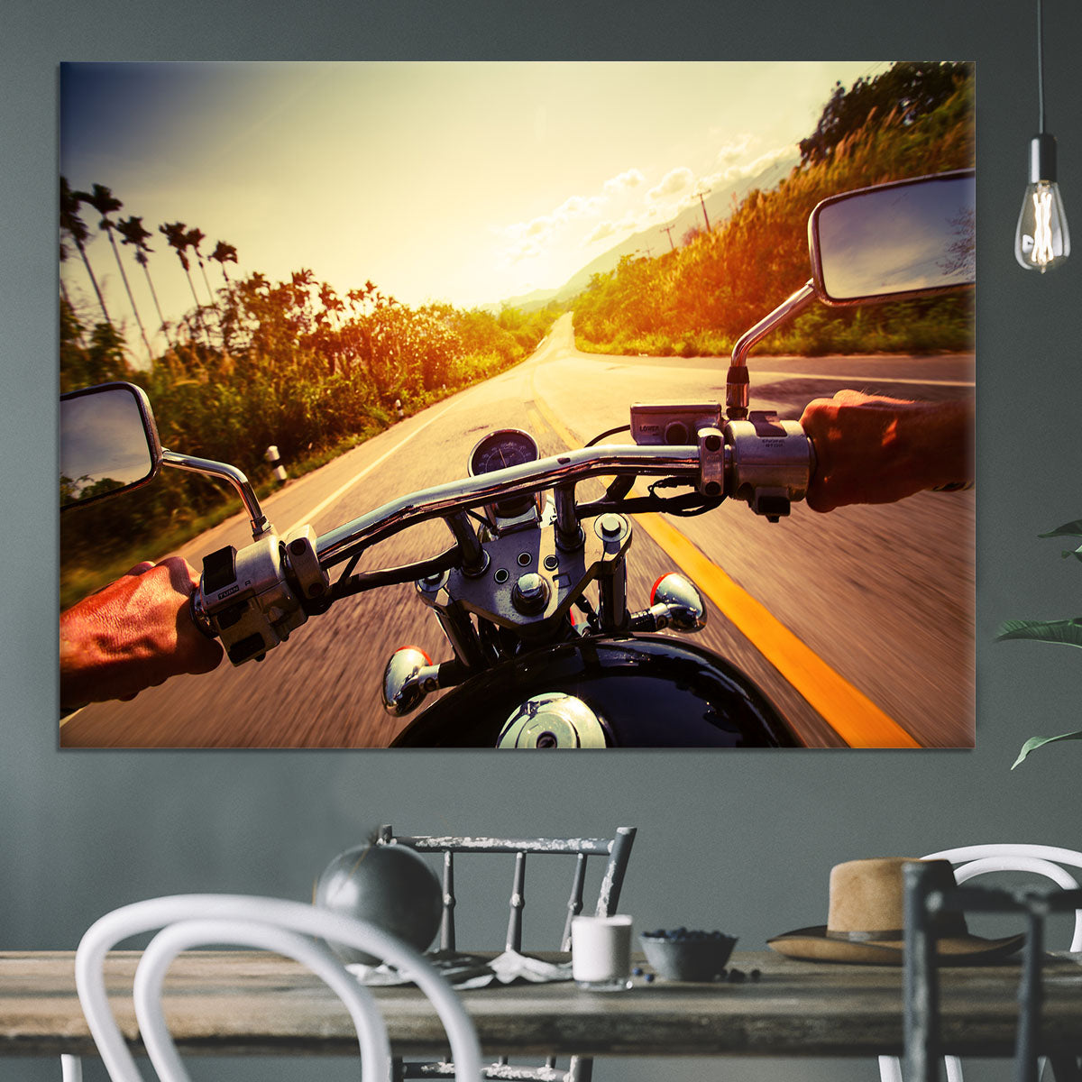 Driver riding motorbike Canvas Print or Poster - Canvas Art Rocks - 3