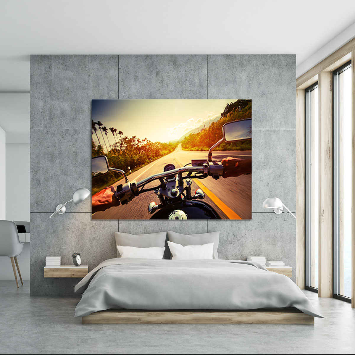 Driver riding motorbike Canvas Print or Poster - Canvas Art Rocks - 5