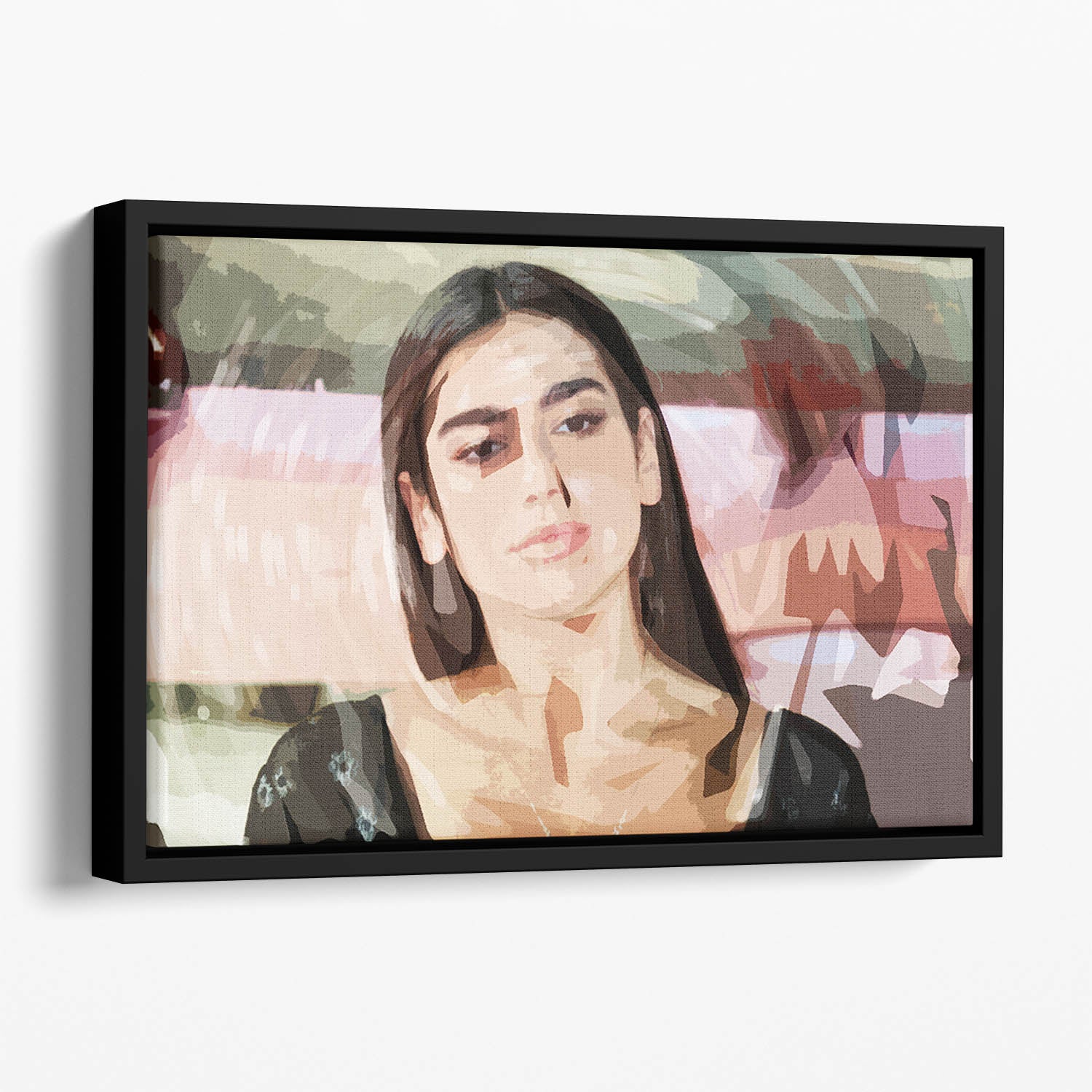 Dua Lipa Pop Art Floating Framed Canvas
