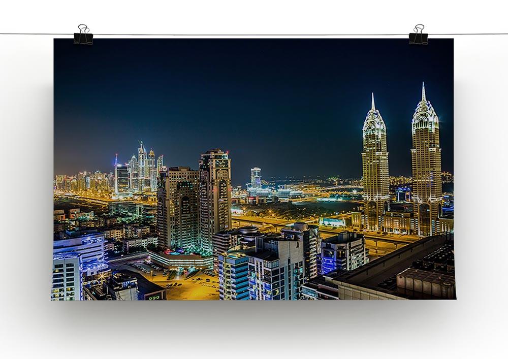 Dubai downtown night scene Canvas Print or Poster - Canvas Art Rocks - 2