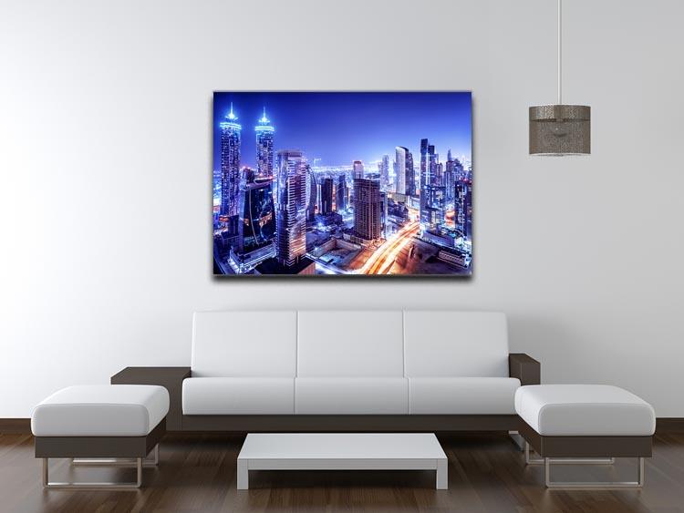 Dubai downtown night scene UAE Canvas Print or Poster - Canvas Art Rocks - 4