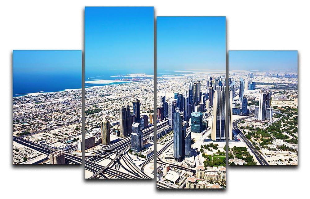 Dubai downtown top view 4 Split Panel Canvas  - Canvas Art Rocks - 1